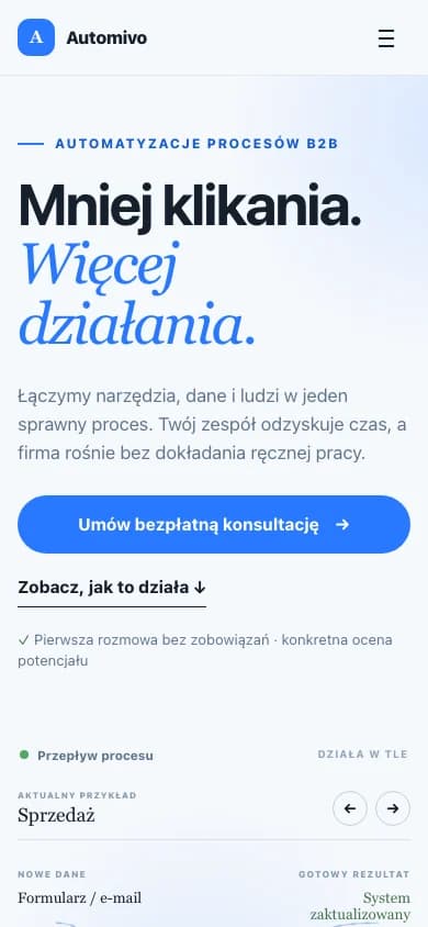 Widok strony Automivo